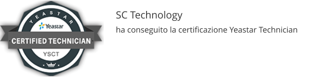 SC Technology ha conseguito la certificazione Yeastar Technician